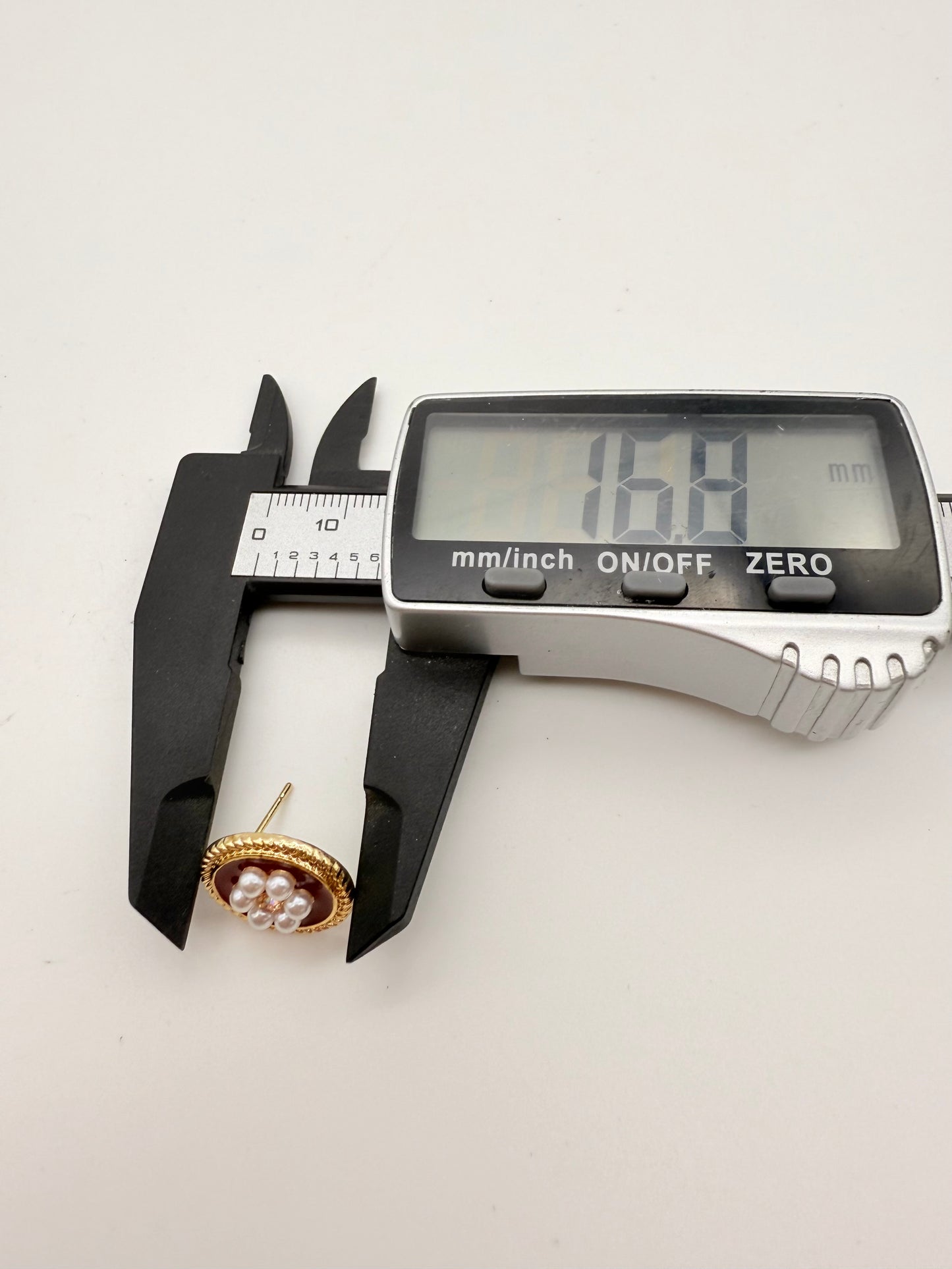 Vintage Round Wine Red Floral Earrings